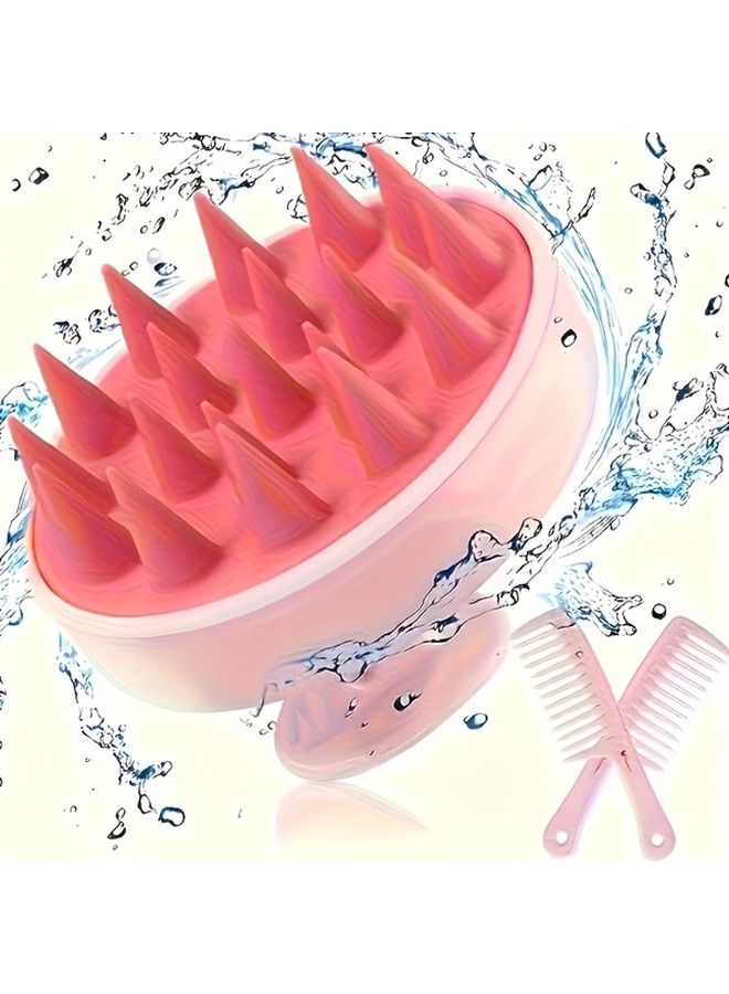 Purple Scalp Massager Shampoo Brush Manual Battery Free For Shower Relaxation - Image 4